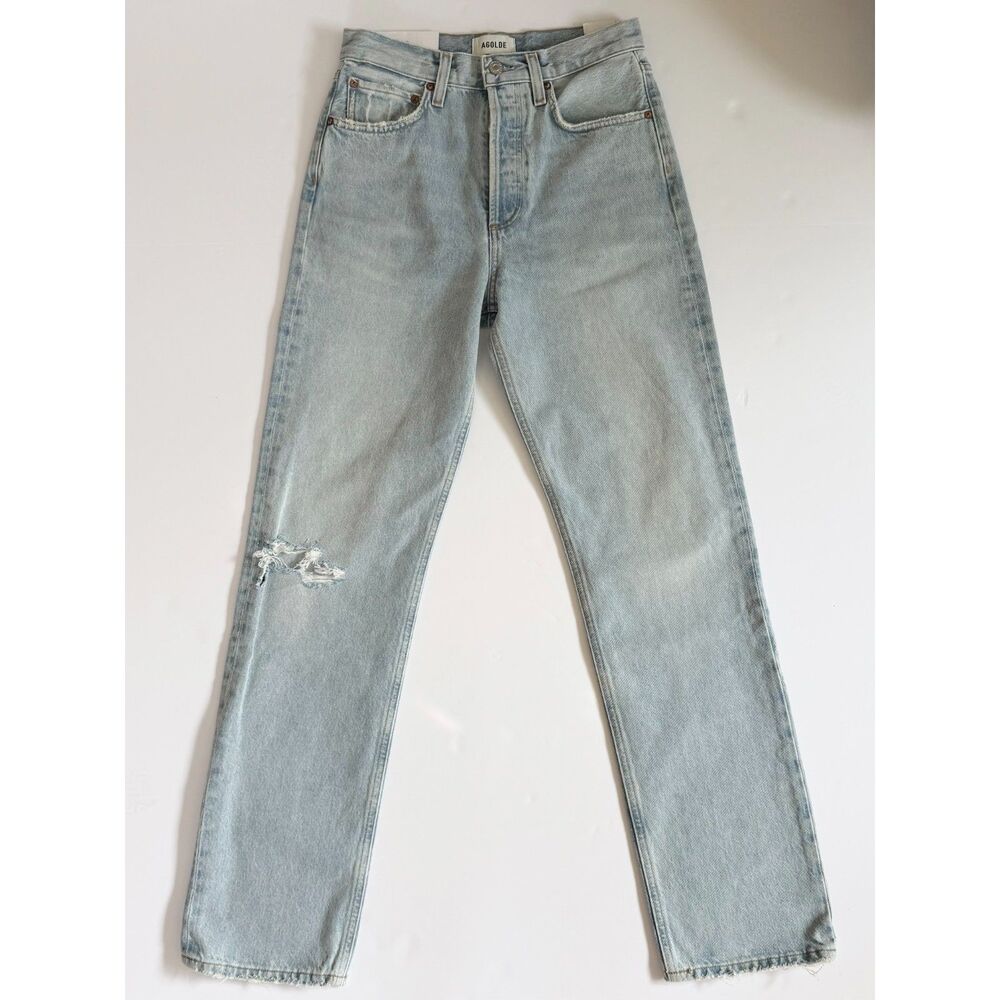 AGOLDE Kelly High Rise Straight Distressed Jeans Segment NWT